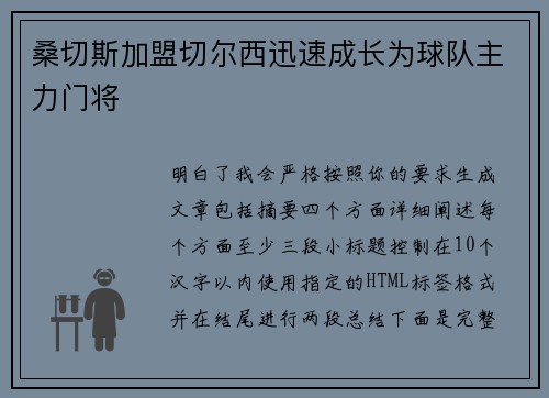桑切斯加盟切尔西迅速成长为球队主力门将